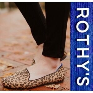Rothy's The Loafer Spotted Leopard Cheetah Womens Slip On Flats 003-104 Size 9.5